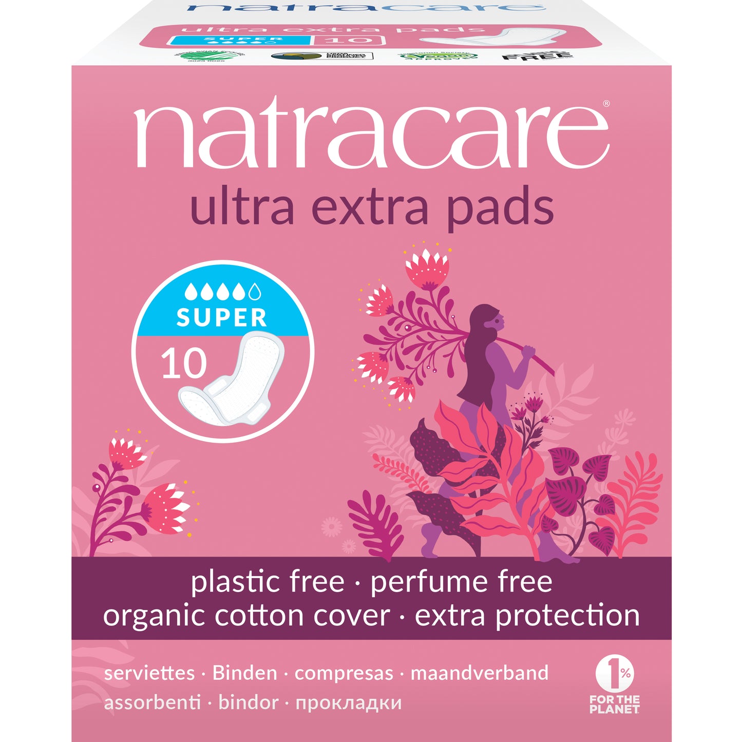 Natracare Ultra Extra Pads With Wings Super 10s - 10pk